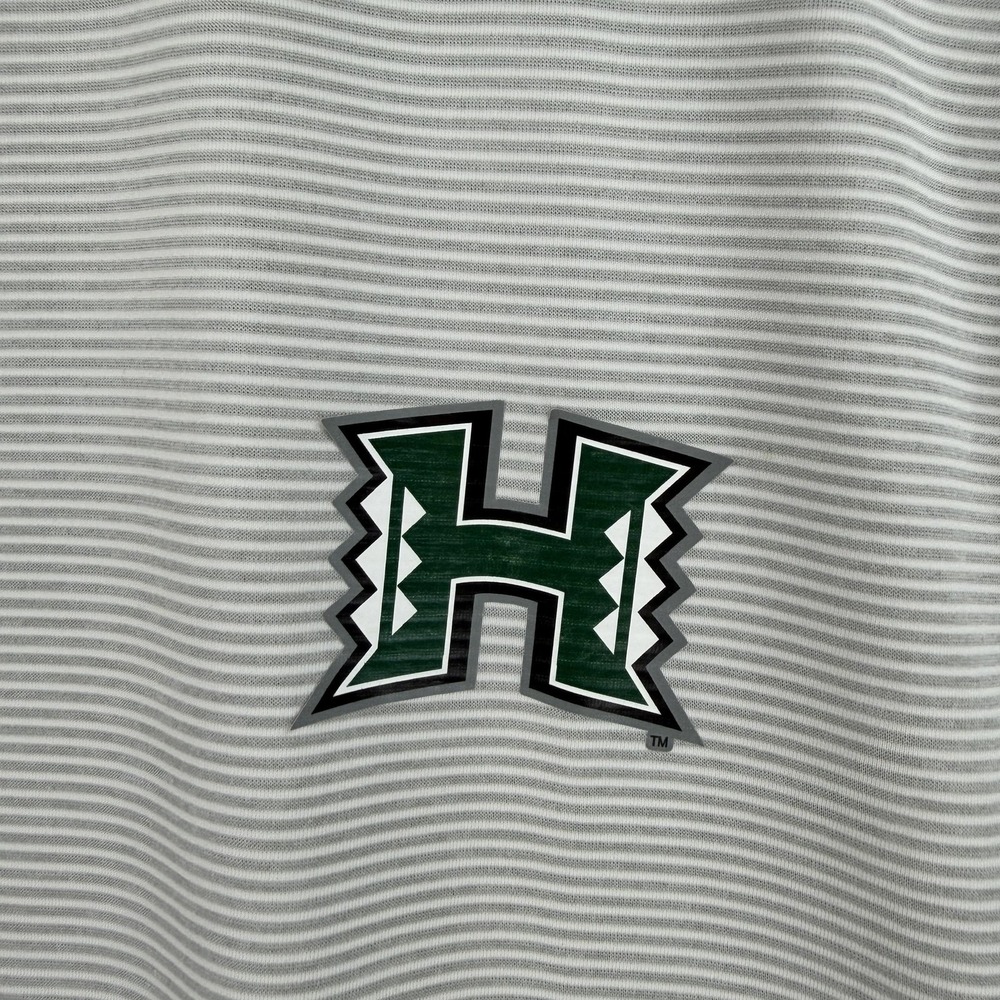 Hawaii Rainbow Warriors Polo Shirt Adidas Mens Large Gray UH Manoa NCAA Football - Picture 4 of 10